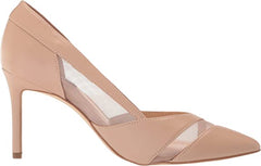 Nine West Evani Barely Nude Stiletto Heel Slip On Pointed Toe Mesh Fashion Pumps