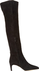 Sam Edelman Ursula Black Pointed Toe Kitten Heel Over The Knee Fashion Boots