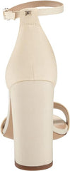 Sam Edelman Yaro Pearl Ivory Ankle Strap Open Round Toe Block High Heel Sandals