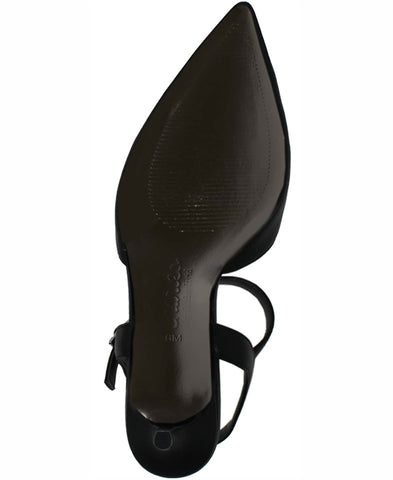 Charles David Ailey Black Ankle-Buckle Stiletto Heeled Pointy Toe Synthetic Pump