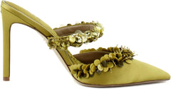 Sam Edelman Athena Dark Pear Slip On Sequin Pointed Toe Stiletto Heeled Pumps