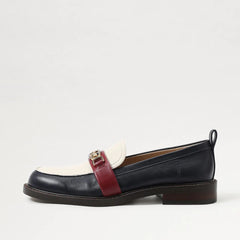 Sam Edelman Christy Baltic Navy Almond Toe Slip On Fashion Leather Dress Loafers