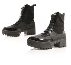 Cape Robbin Commander Black Combat Platform Boots Chunky Block Heels