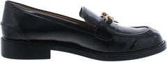 Sam Edelman Colette Black Leather Slip On Round Toe Embellished Classic Loafers