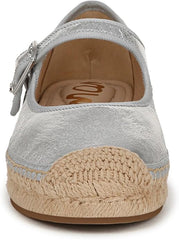 Sam Edelman Mackie Soft Silver Pointed Cap Toe Mary Jane Espadrille Loafers