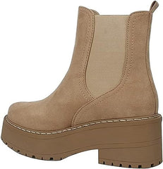 Soda Yossi Camel Pull On Rounded Toe Chunky Platform Ankle Fashion Boots