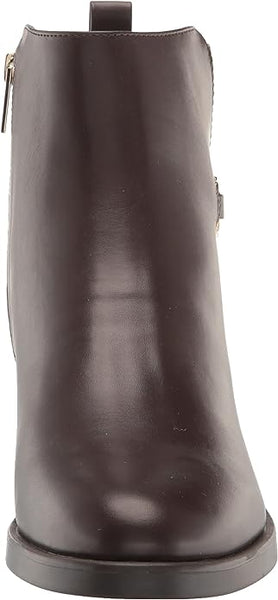 Tommy Hilfiger Imiera Dark Brown Round Toe Pull On Zip Closure Ankle Boots