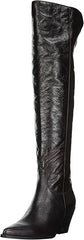 Sam Edelman Julee Dark Espresso Rounded Wedge Heeled Over The Knee Fashion Boots