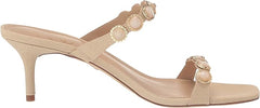 Sam Edelman Palma Banana Cream Squared Open Toe Strappy Kitten Heeled Sandals