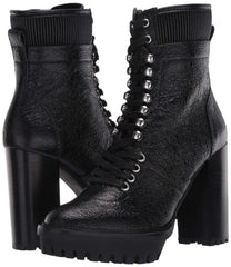 Vince Camuto Ermania Warm Black Fashion Combat Block High Heel Platform Boots