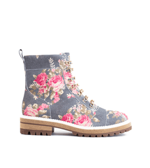 Cecelia New York Chance Lace Lug Sole Combat Boot Up Combat Moto Hiker Booties
