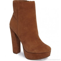 Jessica Simpson Sebille Canela Brown Fashion High Block Heel Platform Booties
