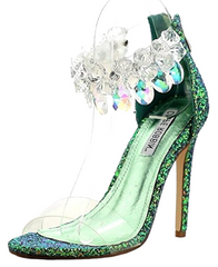 Cape Robbin Suzzy 54 Ankle Strap Rhinestone Chandelier Glitter Mermaid Heel