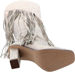 Jessica Simpson Asire Champagne Block Heel Squared Toe Over The Knee Boots