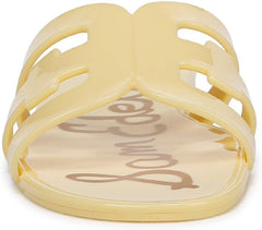 Sam Edelman Bay Buttercup Round Open Toe Slip On Leather Strap Slide Sandals