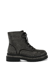 Jessica Simpson Enita2 Lace-Up Lug Sole Round-toe Platform Combat Boots Black