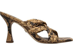 Sam Edelman Marjorie Dark Wheat Leather Open Toe Spool Heeled Dress Sandals