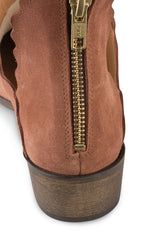Klub Nico Bae Scallop Bootie-Terracotta Nude Low Cut our Fashion Ankle Bootie