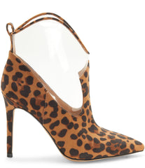 Jessica Simpson Periya Leopard Clear High Heel Stiletto Pointed Toe Bootie Pumps