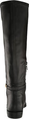 Sam Edelman Clive Black Leather Athletic Calf Square Toe Knee High Fashion Boots