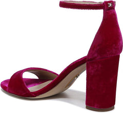 Sam Edelman Robyn Raspberry Buckle Ankle Strap Block High Heel Wide Dress Sandal