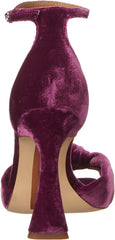 Sam Edelman Lucia Deep Orchid Square Bow Strap Buckle Ankle Fluted Heel Sandals
