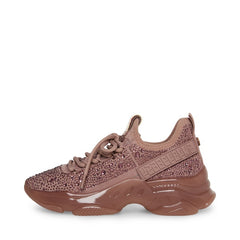 Steve Madden Maxima Mauve Rhinestone Lace Up Chunky Heel Low Top Fashion Sneaker