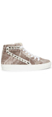 Steve Madden Tracey-F Grey Multi Fashion Lace Up High Top Embellished Sneakers