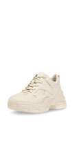 Steve Madden Bolt Beige Fashion Lace Up Rounded Closed Toe Platform Sneakers