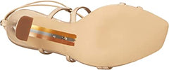 Sam Edelman Lela Light Latte Strappy Ankle Strap Open Toe Flared Heel Sandals