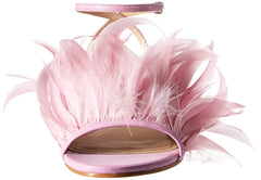 Pour La Victoire Layla Flat Feathered Sandal Orchid Pink Feather Fashion Sandals