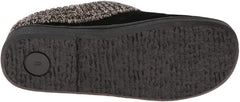 Clarks Women's Knit Scuff Leather Slipper Mules Sweater Cuff Clog (7, Black)