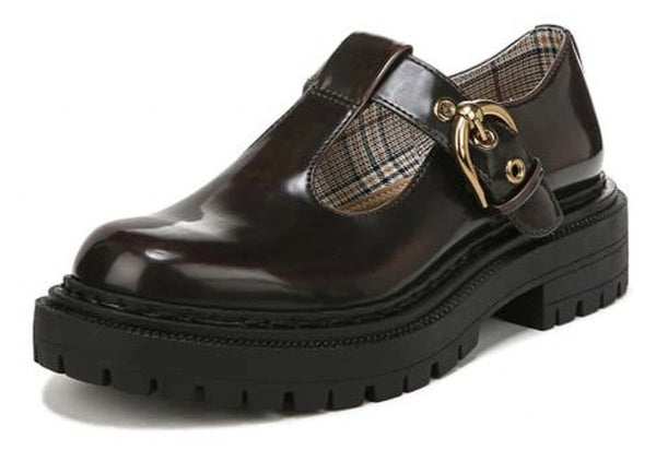 Circus by Sam Edelman Emelia Chestnut Slip On Round Toe Chunky Heel Loafers