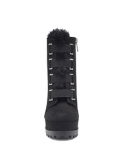 Jessica Simpson IRRENA Platform Combat Black Suede High Platform Ankle Boots