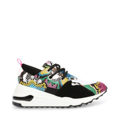 Steve Madden Cliff Snake Multi Round-Toe Lace Up Platform Fashion Sneakers