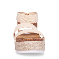 Steve Madden Kimmie Raffia Flatform Platform Espadrille Fitted Wedge Sandals