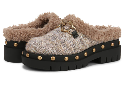 Circus NY by Sam Edelman Annie Cozy Natural Fur Fashion Slip On Platform Mules