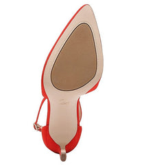 Naturalizer Abilyn Retro Poppy Suede Ankle Strap Pointed Toe Stiletto Heel Pumps
