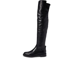 Sam Edelman Narisa Black Leather Chunky Heel Closed Toe Zip Over the Knee Boots