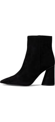 Steve Madden Vallor Black Spool Heel Pointed Toe Suede Ankle Fashion Boots
