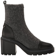 Sam Edelman Rozanna Charcoal Black Knit Fashion Pull On Ankle Boots