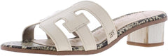 Sam Edelman Illie Bright White Leather Slip On Open Toe Heeled Slides Sandals