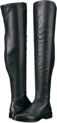 Vince Camuto Hailie Black Leather Pointed Over-the-Knee Leather Boots