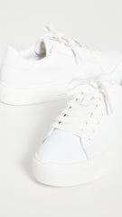Steve Madden Women's Bass Platform Rounded toe Sneakers White Leather