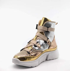 Cape Robbin | SUPERSTAR WOMEN'S HIGH TOP CHUNKY PLATFORM SNEAKERS-CROCODILE