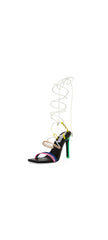 Steve Madden Unique Multi Strappy Tie Up Stiletto Heel Open Toe Heeled Sandals