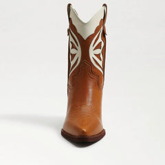 Sam Edelman Wynne Deep Saddle Leather Pull On Pointed Toe Western Ankle Boots
