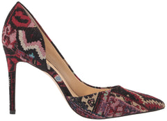 Jessica Simpson Prizma Red Multi Cara Plaid Pointed Toe Slip on Stiletto Pumps