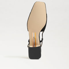 Sam Edelman Tarra Black Suede Almond Toe Block Heel Slingback Heeled Sandals