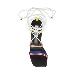 Steve Madden Unique Multi Strappy Tie Up Stiletto Heel Open Toe Heeled Sandals